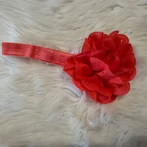 Neon Coral Eyelet Flower Headband    7820  7825